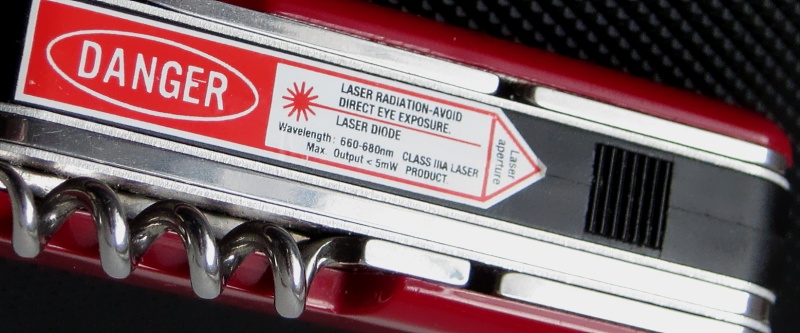 The switch for the Wenger Laser Pointer is located on the bottom of the knife. It only offers momentary activation.