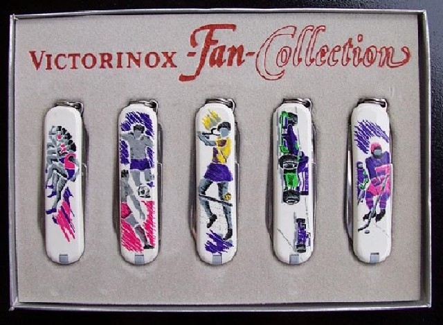 The 5 knives in the 'Fan Collection'.